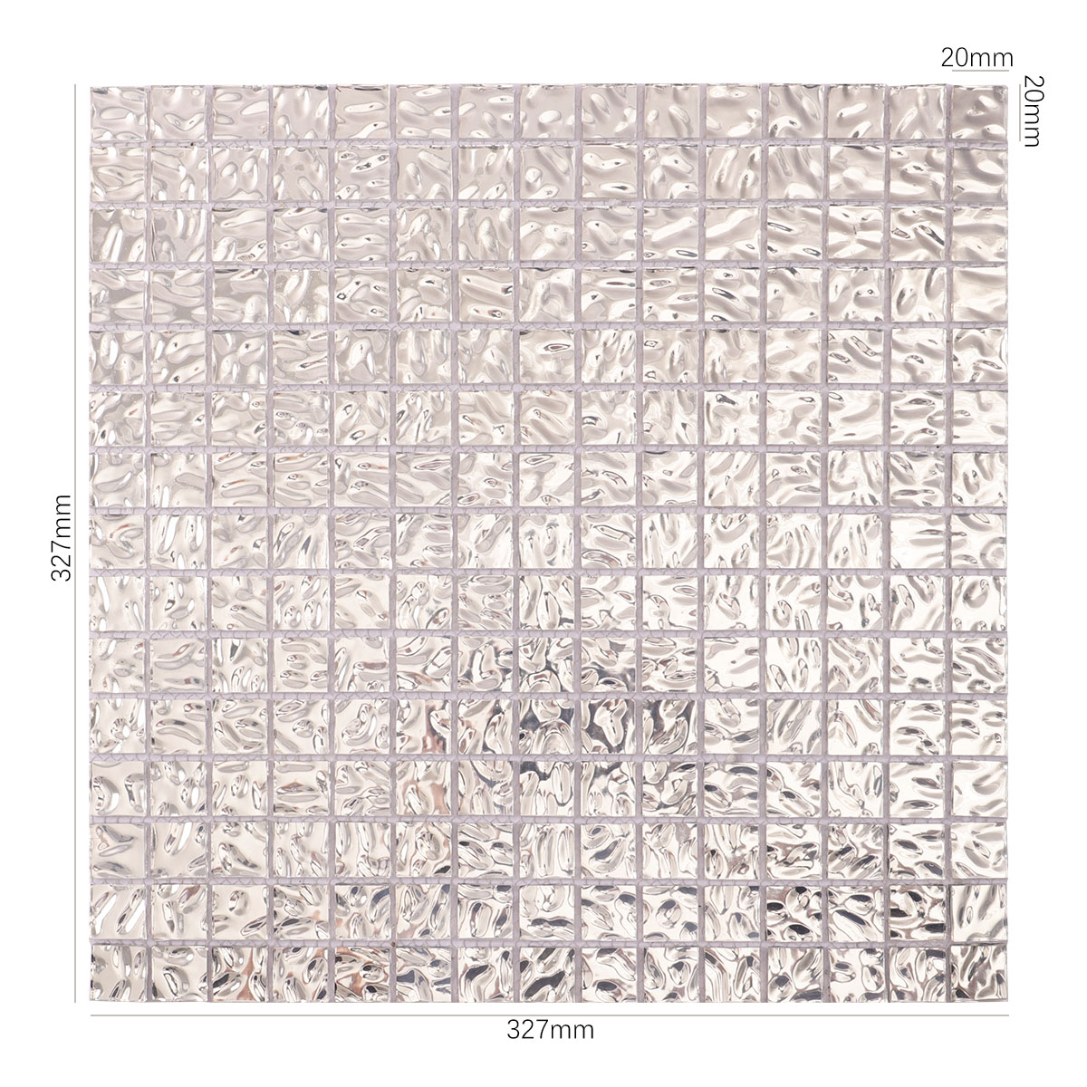 Square Silver Mirror Glass Mosaic  Backsplash Tile 20X20mm