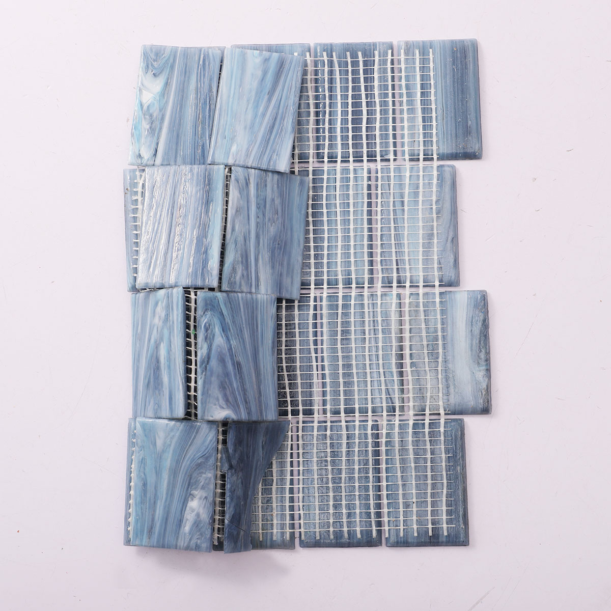 Blue Rectangle Glass Mosaic Subway Wall Tile