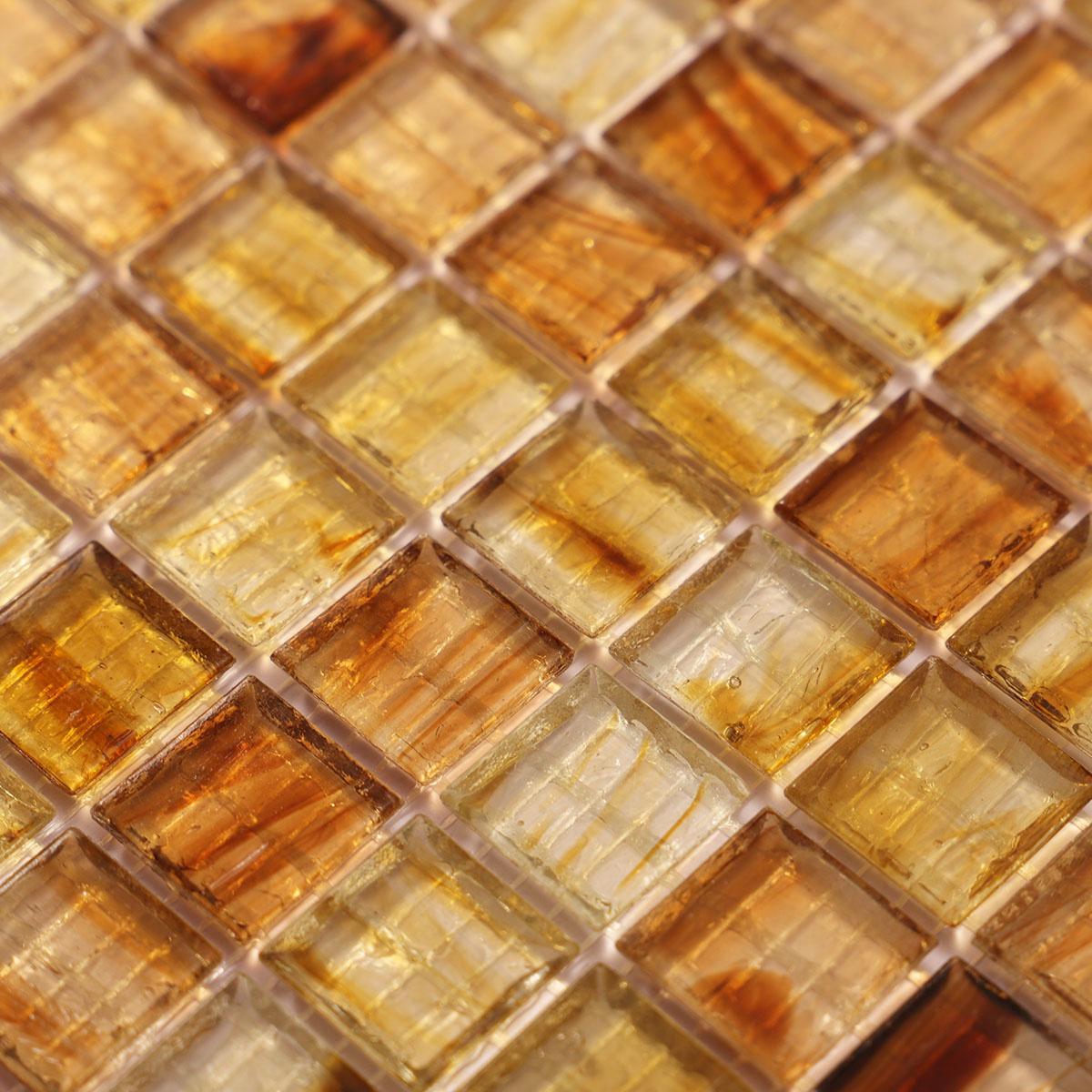 Transparent Brown Glass Mosaic Tiles for Kitchen Walls-SAICINA TILES