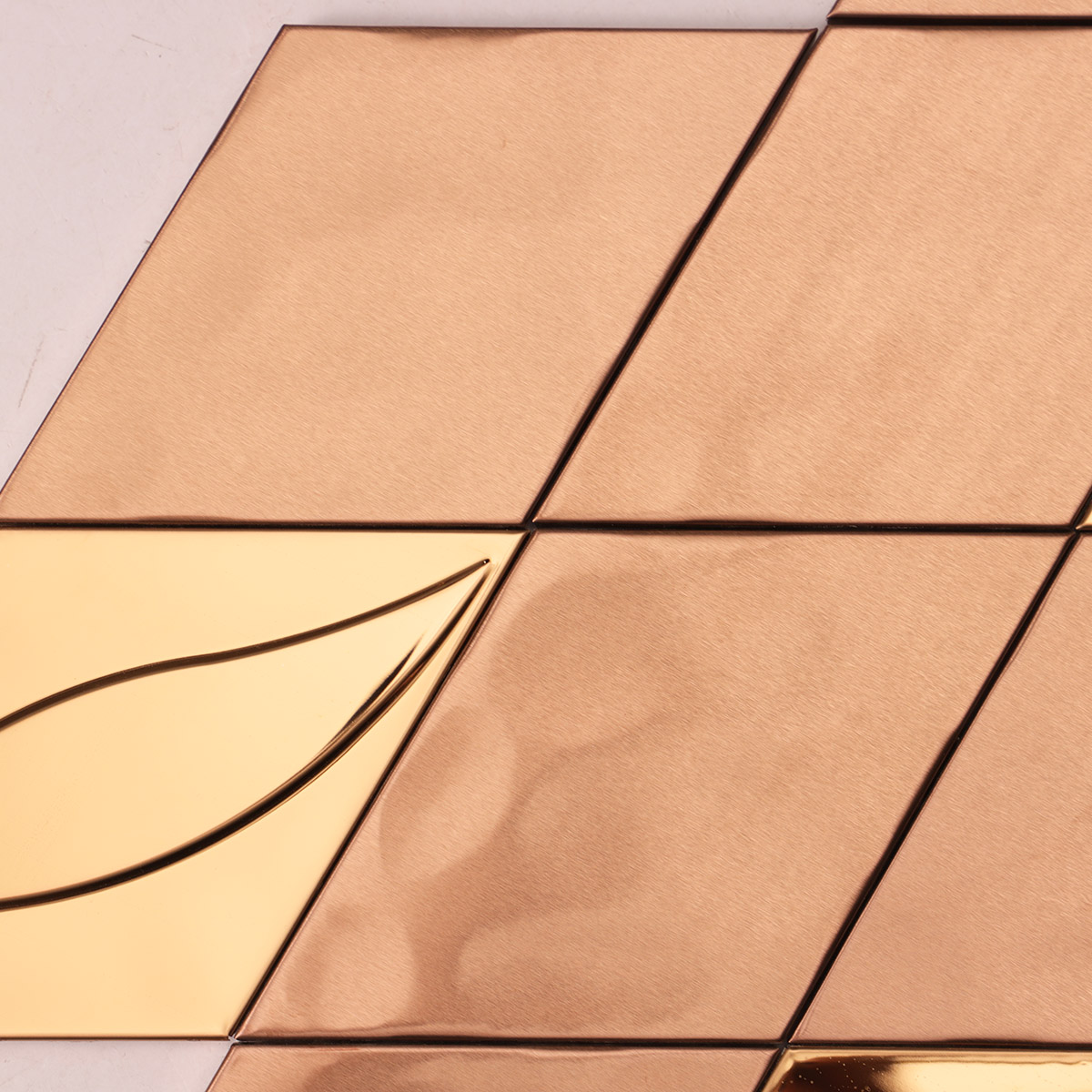 Rose Gold Diamond Metal Mosaic Backsplash wall Tiles