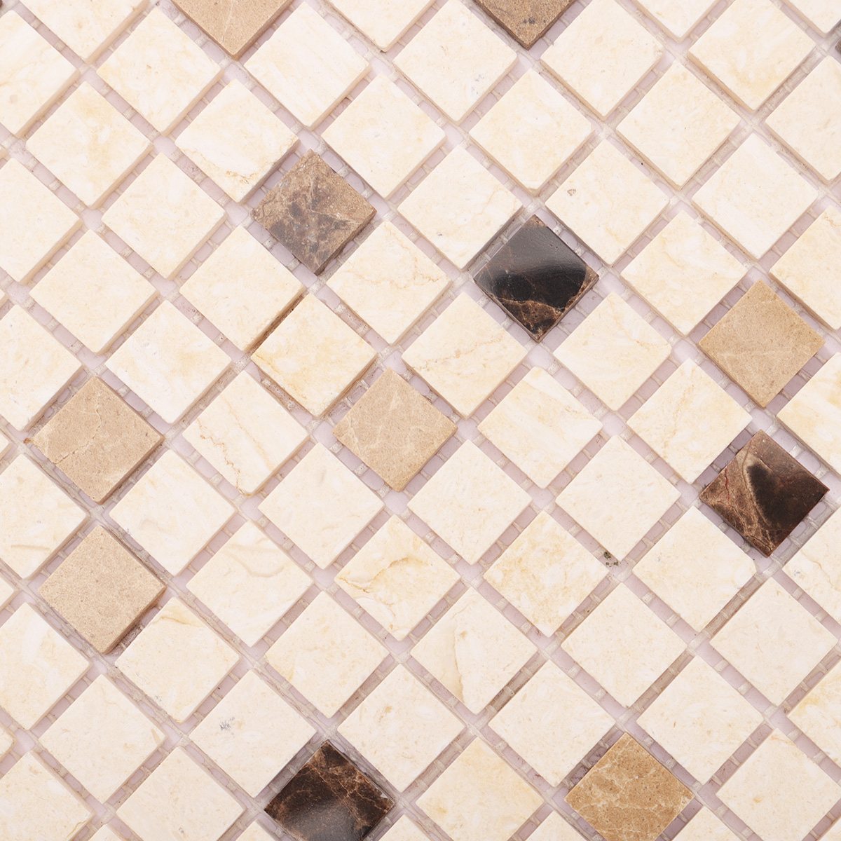  Crema Marfil Mixed Emperador Light and Emperador Dark Marble Mosaic Tiles-SAICINA TILES