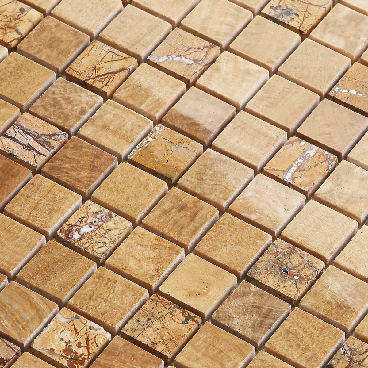 Polished Emperador Light Square Marble Mosaic Tiles-SAICINA TILES