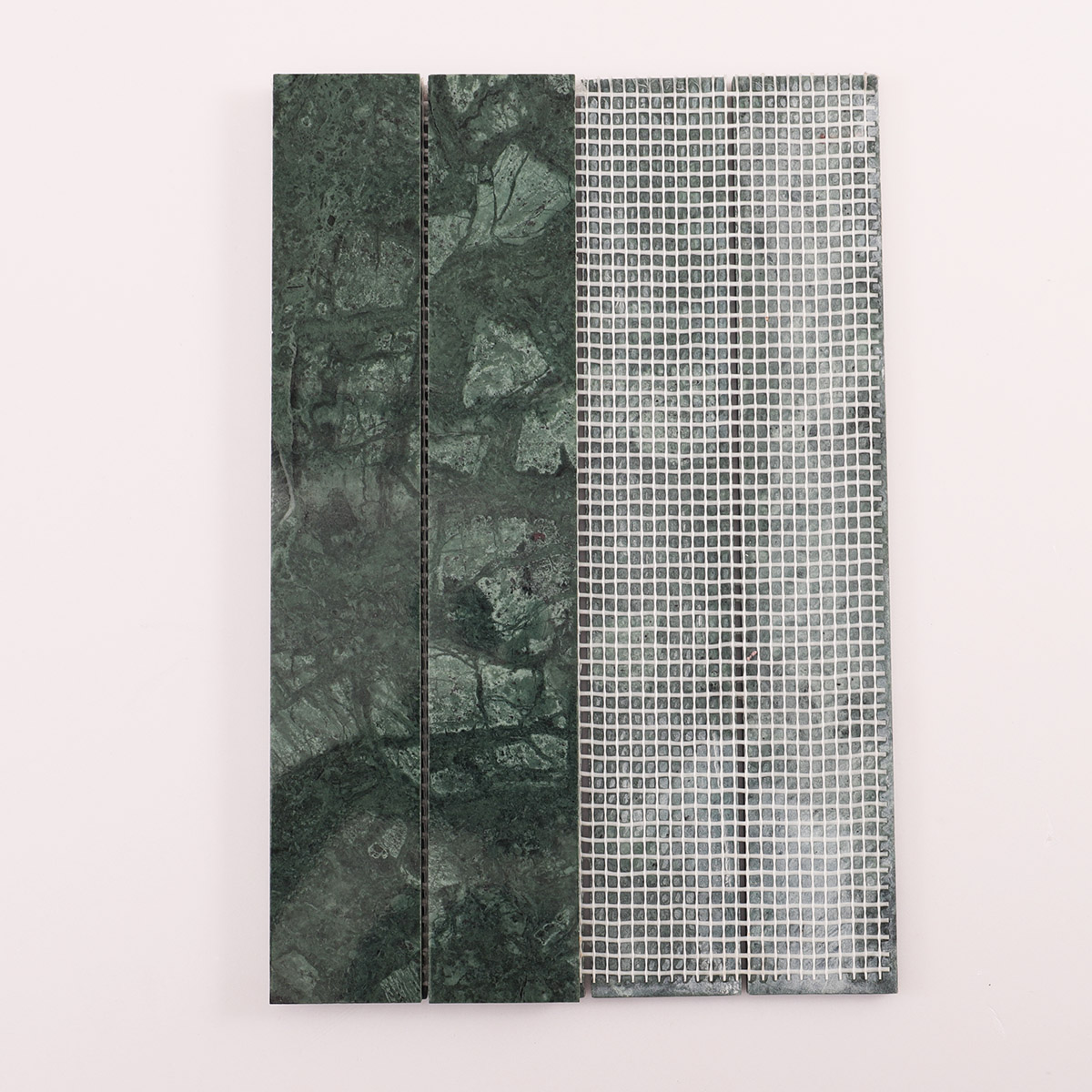 Long Strip Dark Green Marble Mosaic Tiles