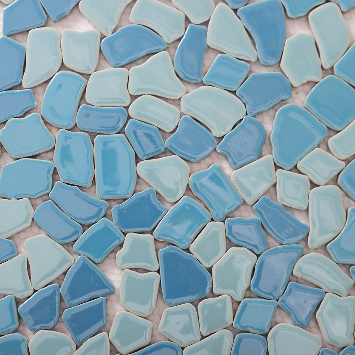 Close-up of ceramic cracked mosaic tiles