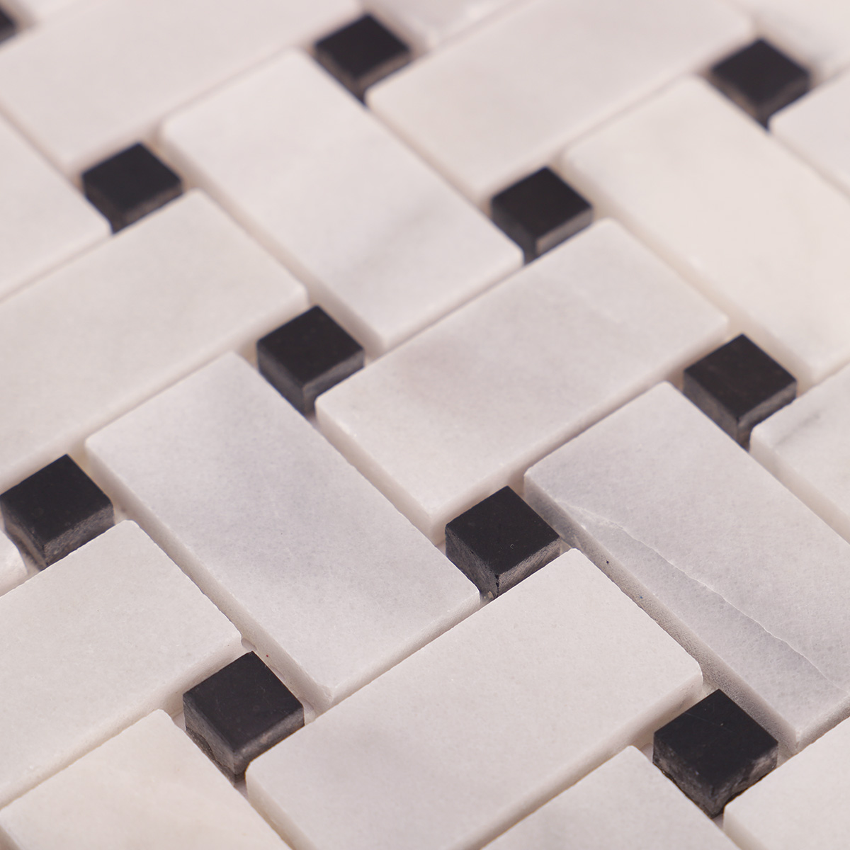 Carrara White Basketweave Marble Mosaic Wall and Floor Tiles