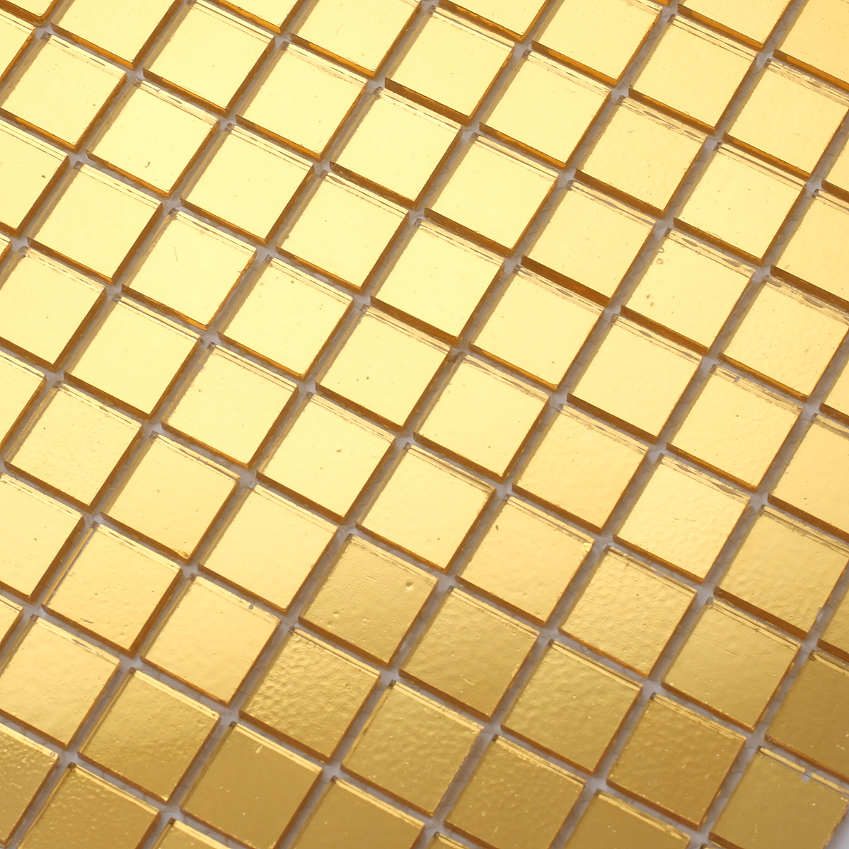 Detailed view of Golden Mirror Glass Square Mosaic Tiles