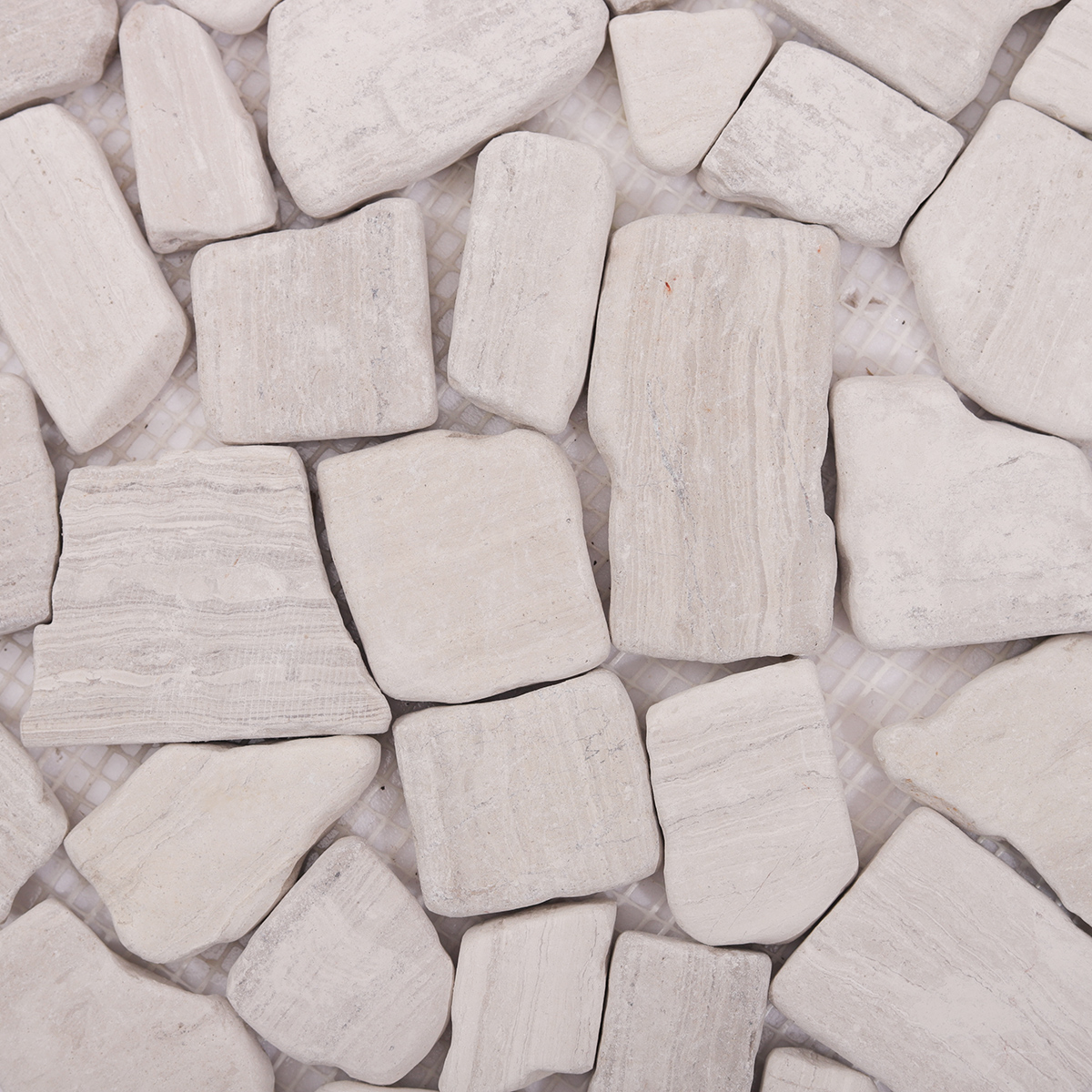 Detailed View of Grey Pebble Mosaic Tile Texture