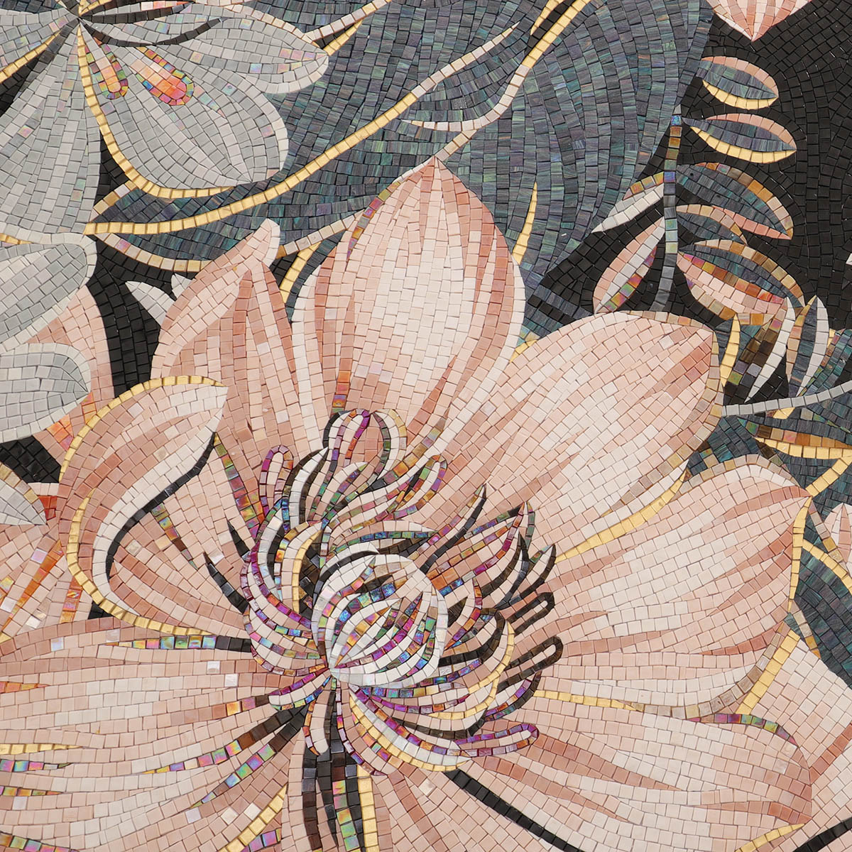 Handcrafted Texture in Floral Pattern Mosaic Tile