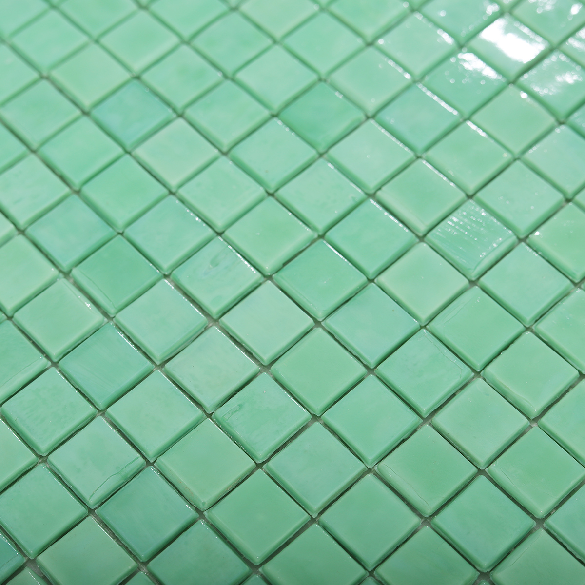 Detailed View of Mint Green Mosaic Tile Pattern
