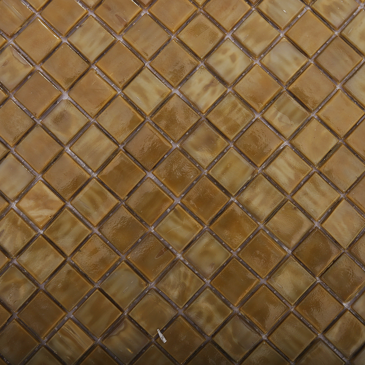 Detailed View of Textured Brown Square Mosaic Floor Tile