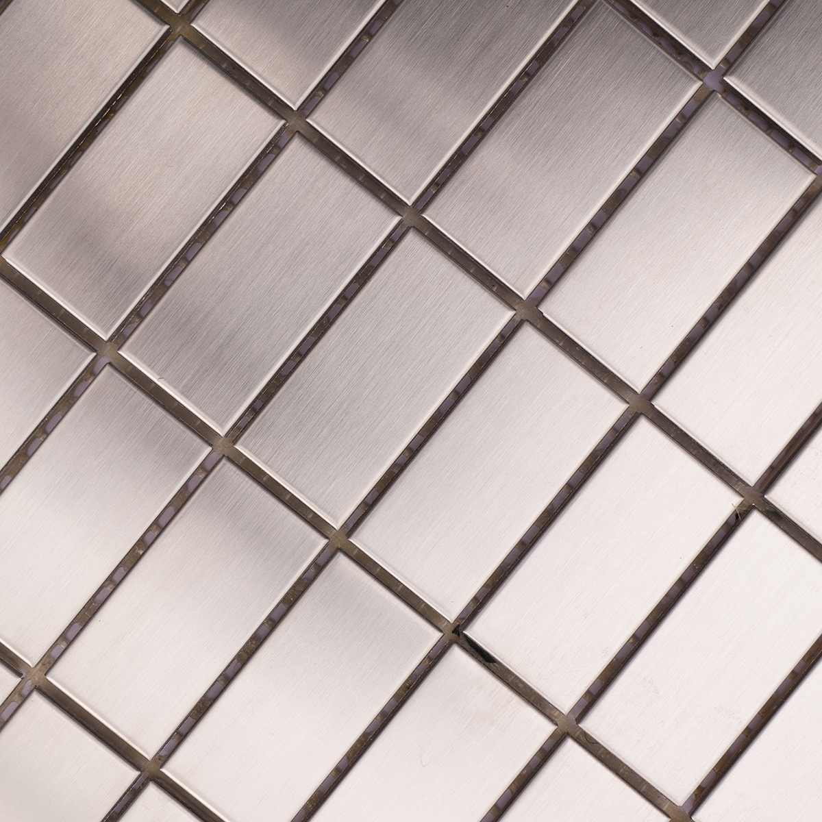 Detailed shot focusing on the linear brick pattern and metallic sheen.
