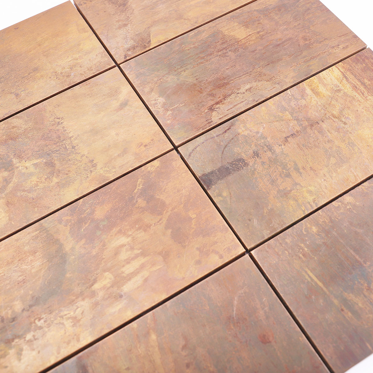 Antique Copper Rectangle Metal Mosaic Tile