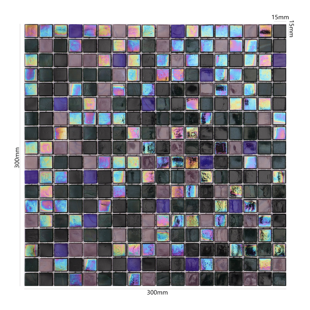 Iridescent Multicolor Glass Mosaic Backsplash Tiles