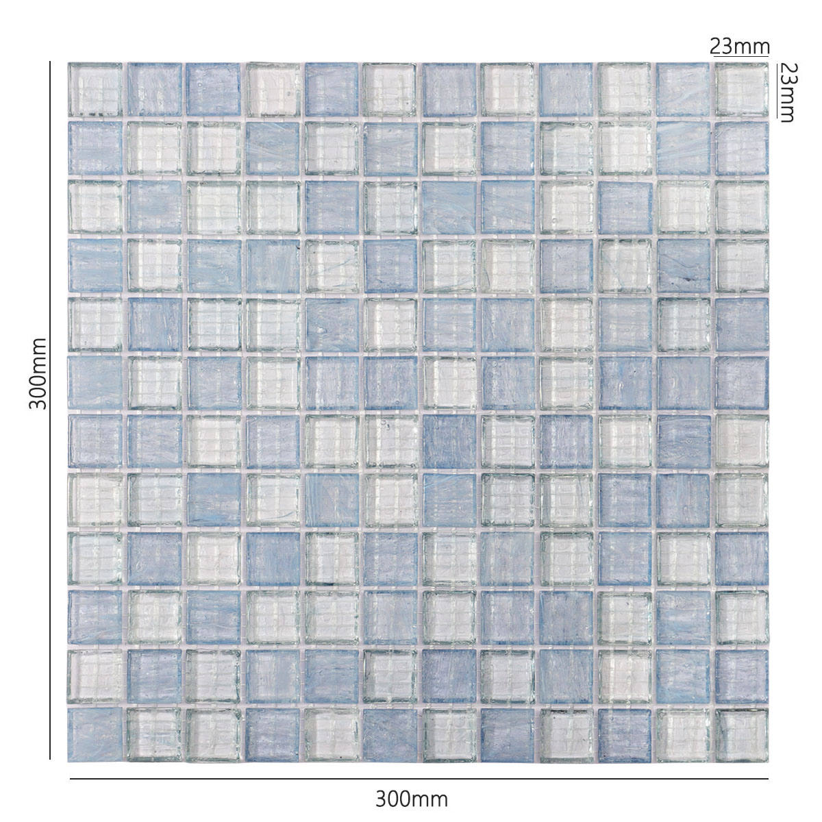 Translucence Sky Blue Fired Earth Glass Mosaic Tiles 23mm*23mm Size