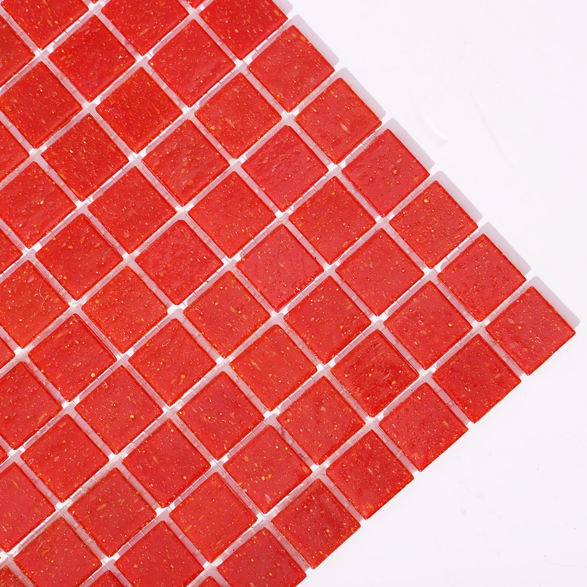 Apple Red Uniform Square Glass Mosaic Tiles  For  Wall & Floor 