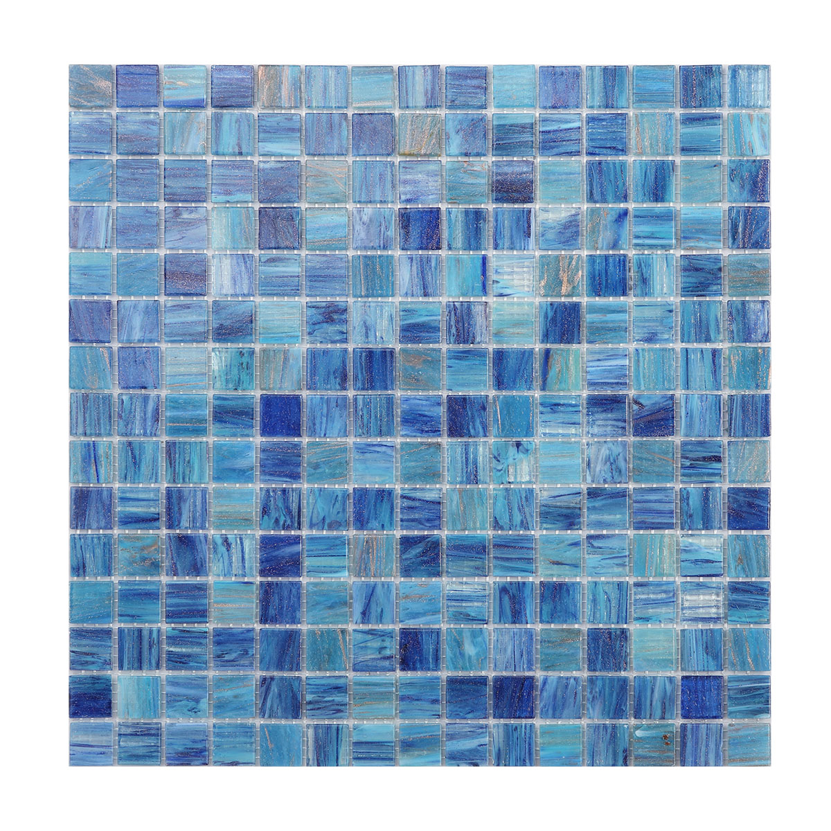 2x2 cm Ocean Blue Glass Mosaic Tiles for Swimming Pools