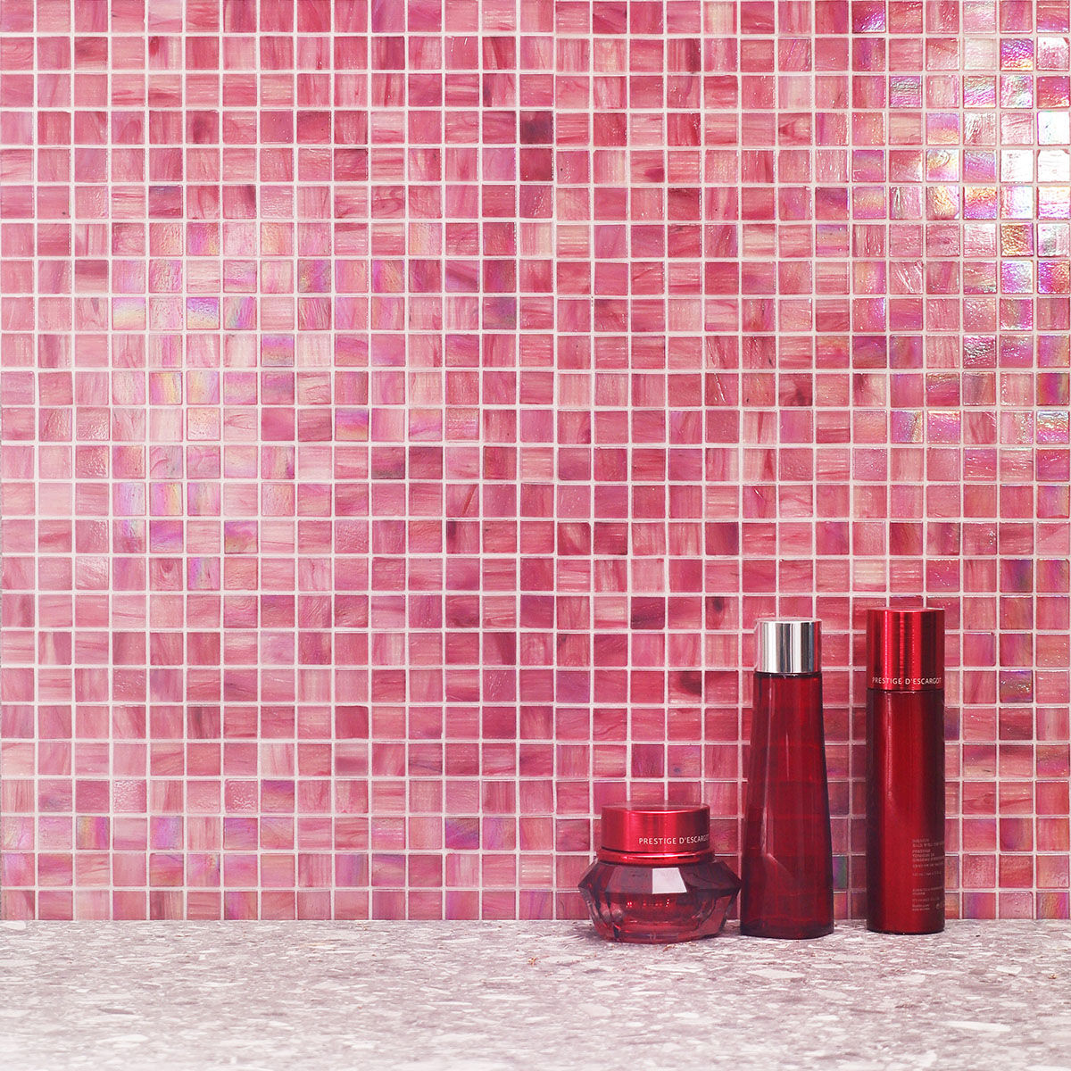 Nacreous pink mosaic tiles for bathroom,wall and floor