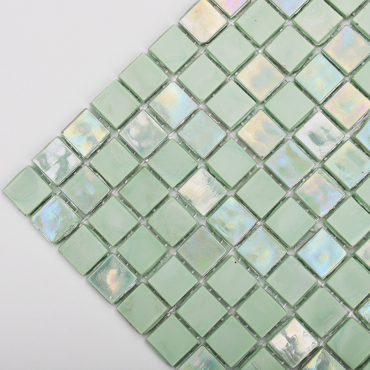 Green Square Glass Mosaic Wall Pool & Floor Tiles