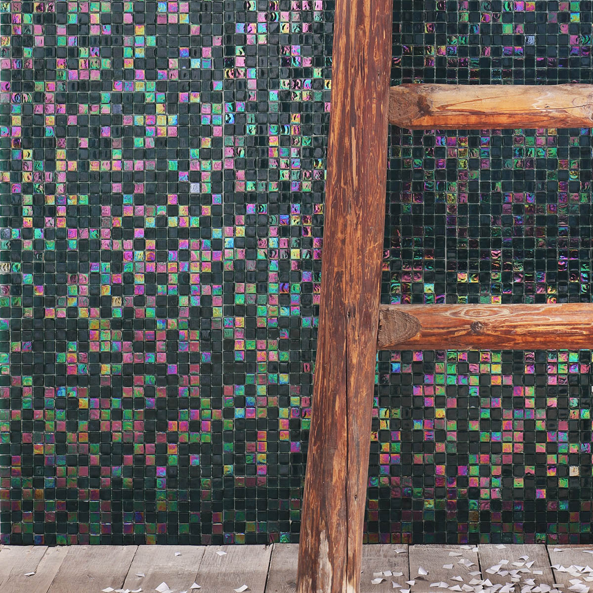  Dark Green Nacreous Glossy Mosaic Tiles 
