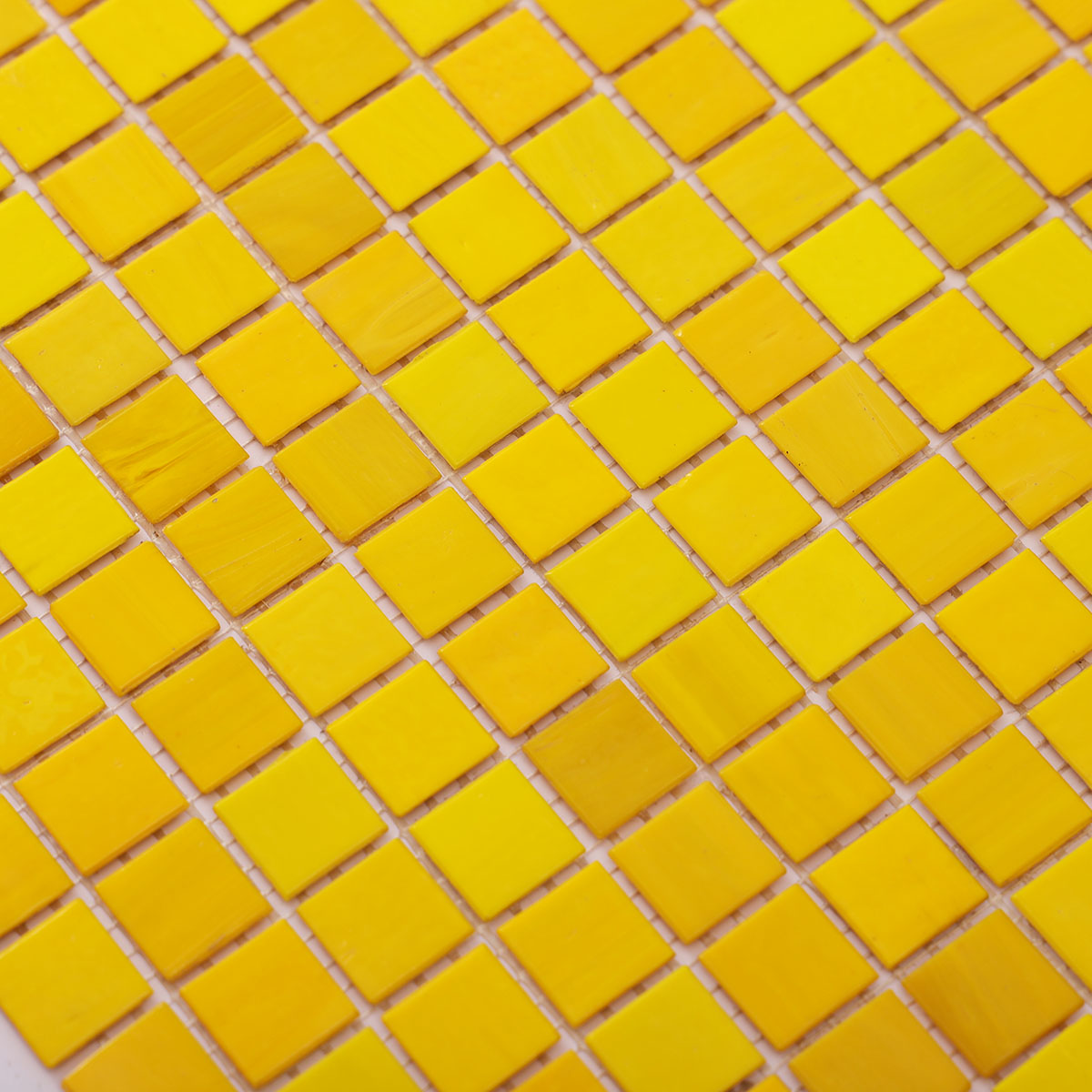 Vibrant Mustard Yellow Square Glass Mosaic Pool Tiles