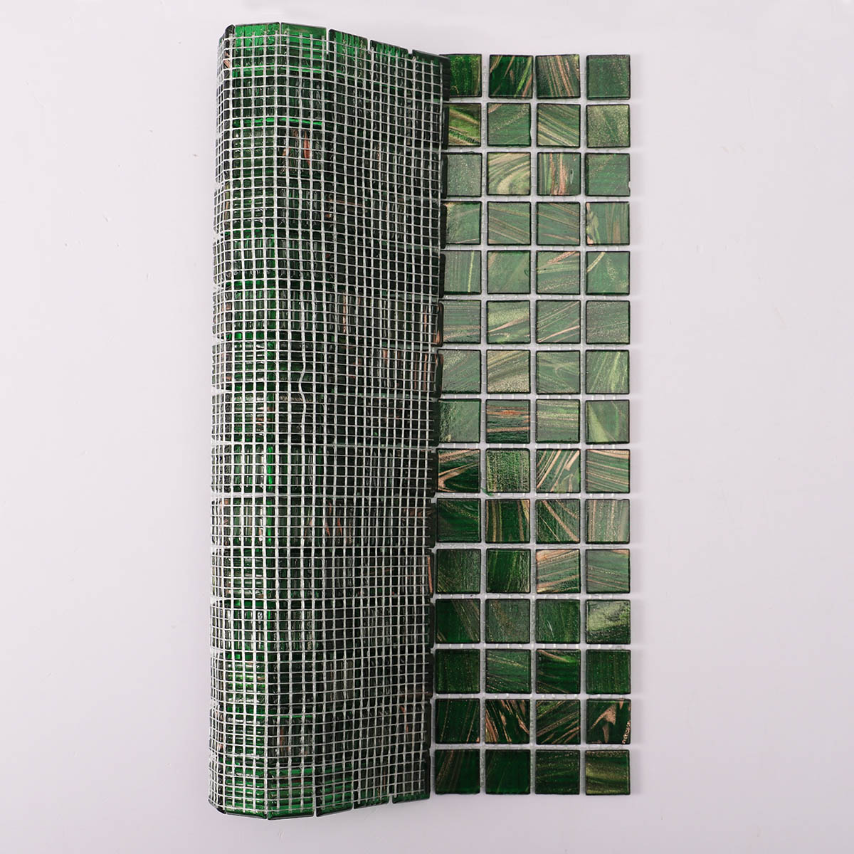 Emerald Green Square Glass Mosaic Tile for Indoor and Outdoor