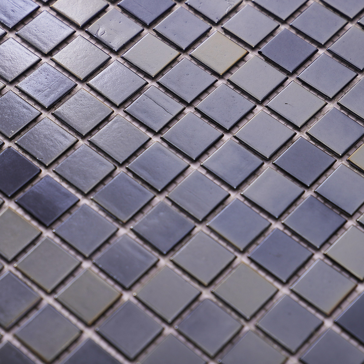 Polished Fired Earth Glass Black  Mosaic  Swimming Pool&Showeroom Wall Flooring Tiles 20X20mm