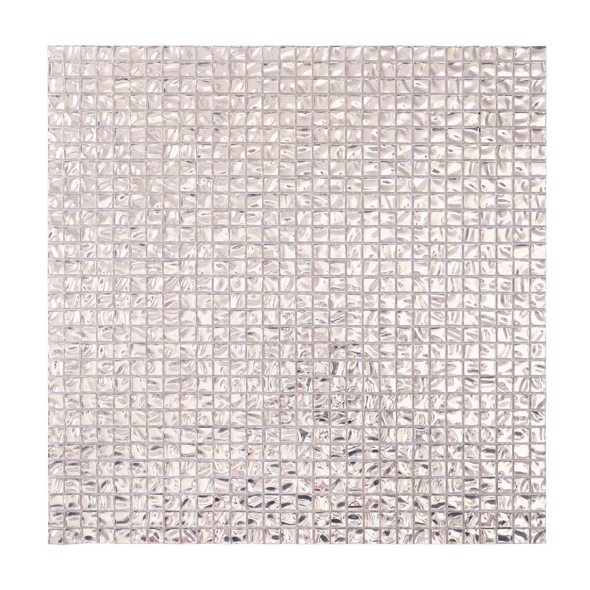 Glossy Silver Square Glass Mosaic Wall Tile 10X10mm