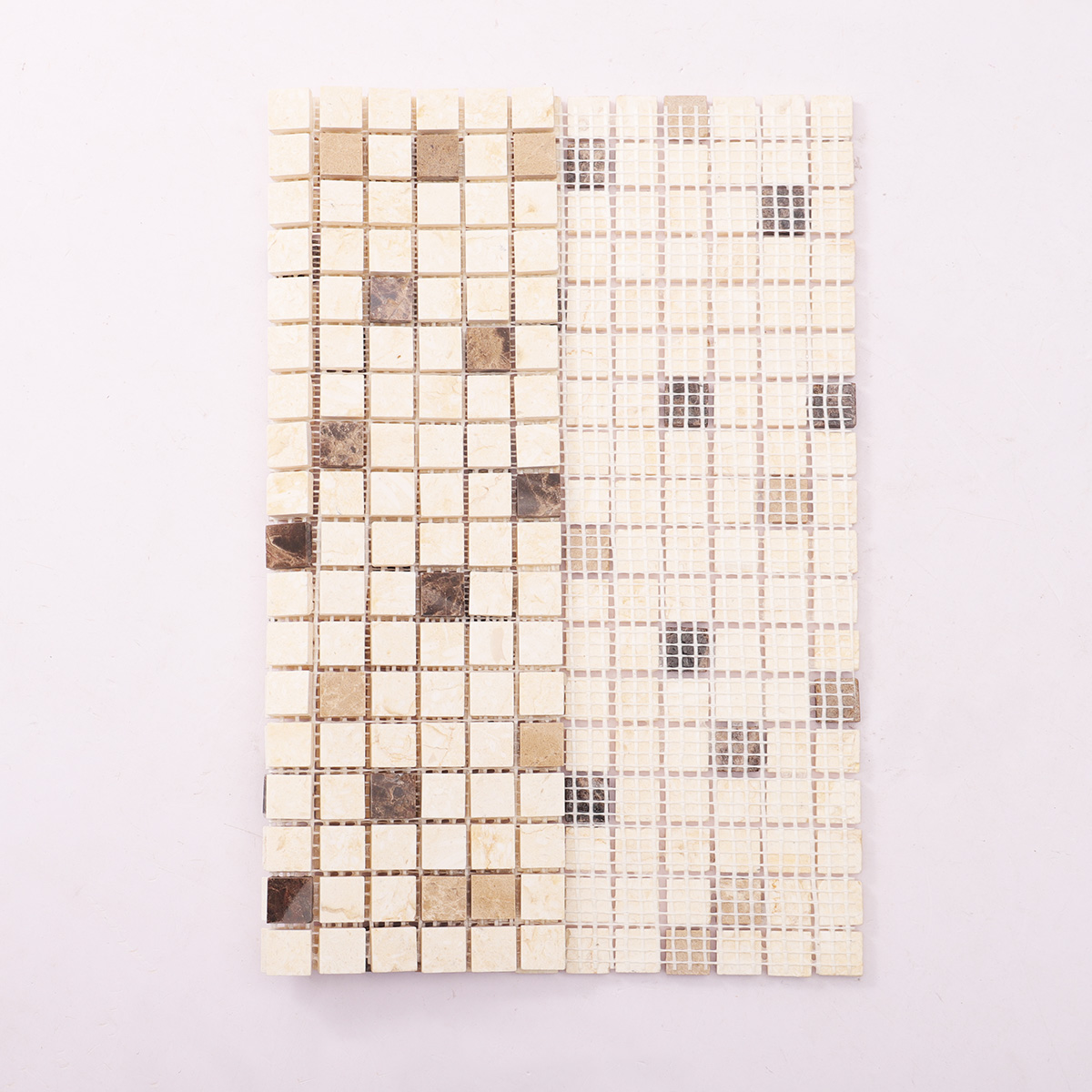  Crema Marfil Mixed Emperador Light and Emperador Dark Marble Mosaic Tiles-SAICINA TILES