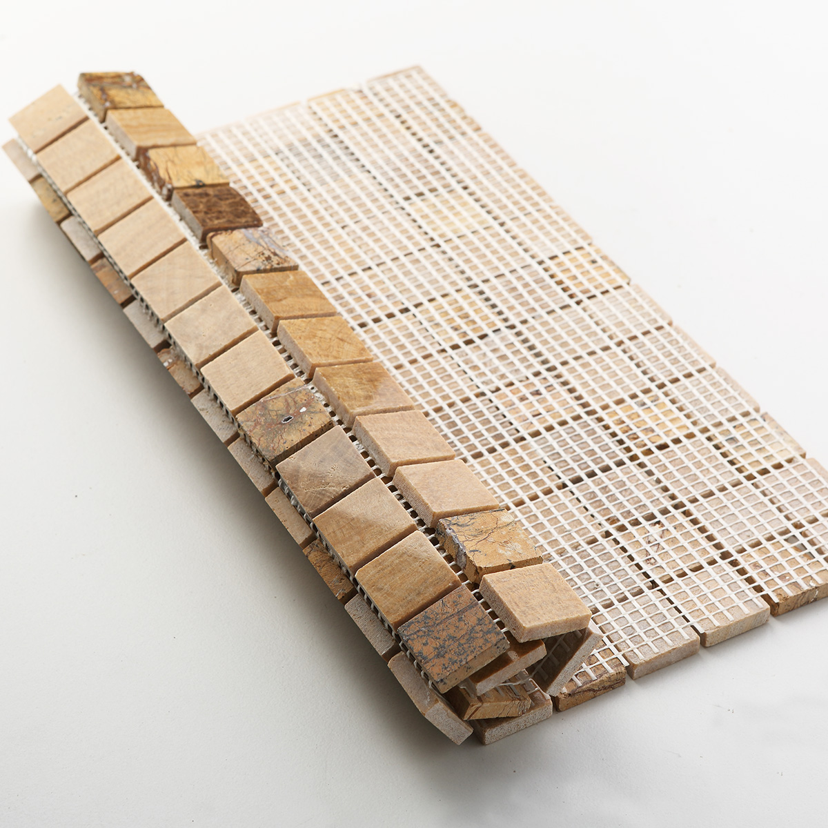 Polished Emperador Light Square Marble Mosaic Tiles-SAICINA TILES