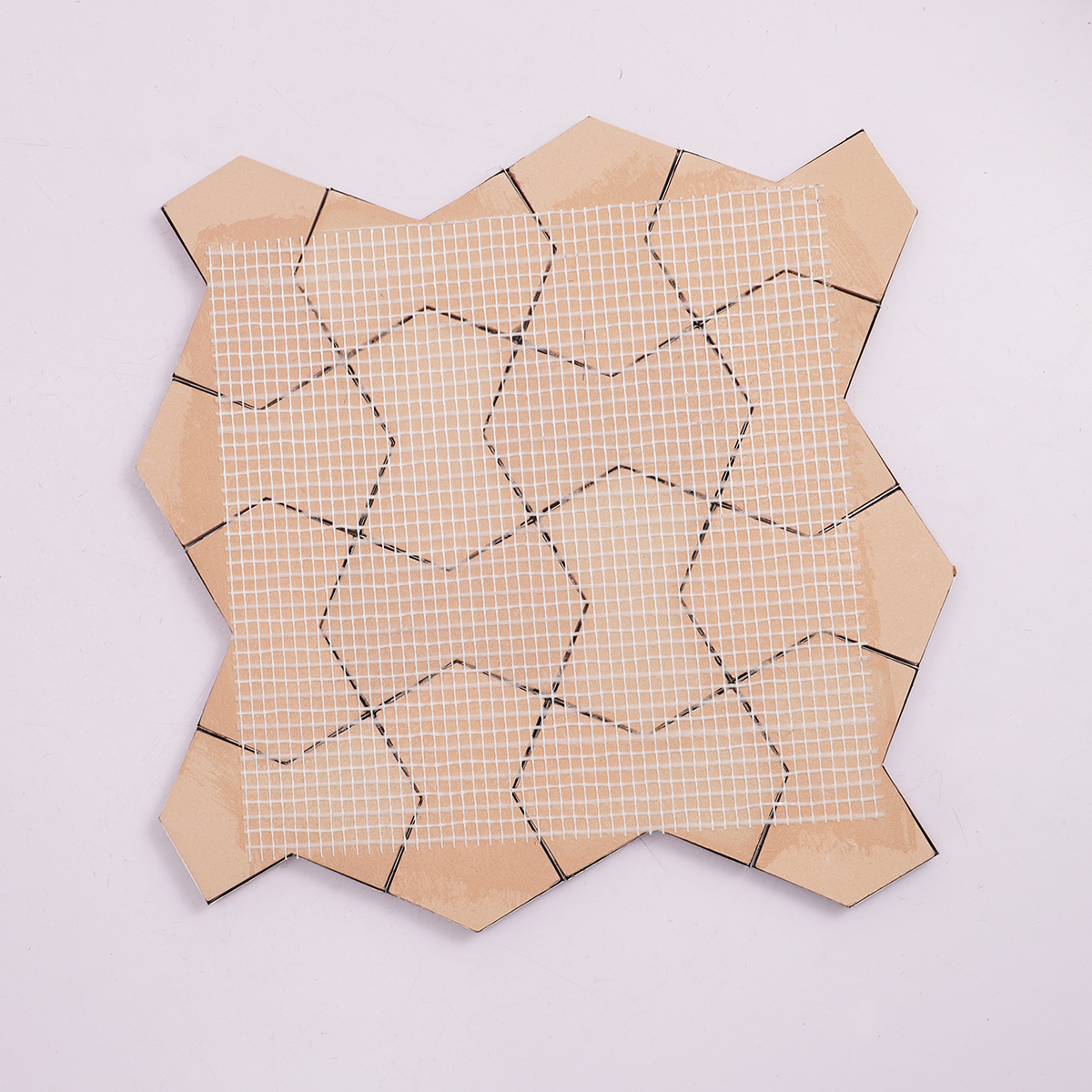 Back side of rose gold 3D metal mosaic tiles