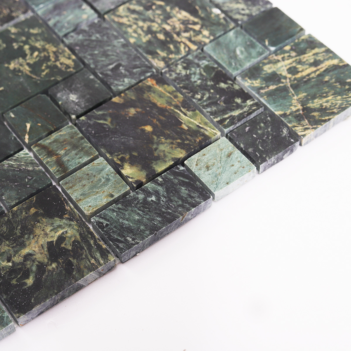 Dark Green Natural Marble Honed Mosaic Bathroom Tiles