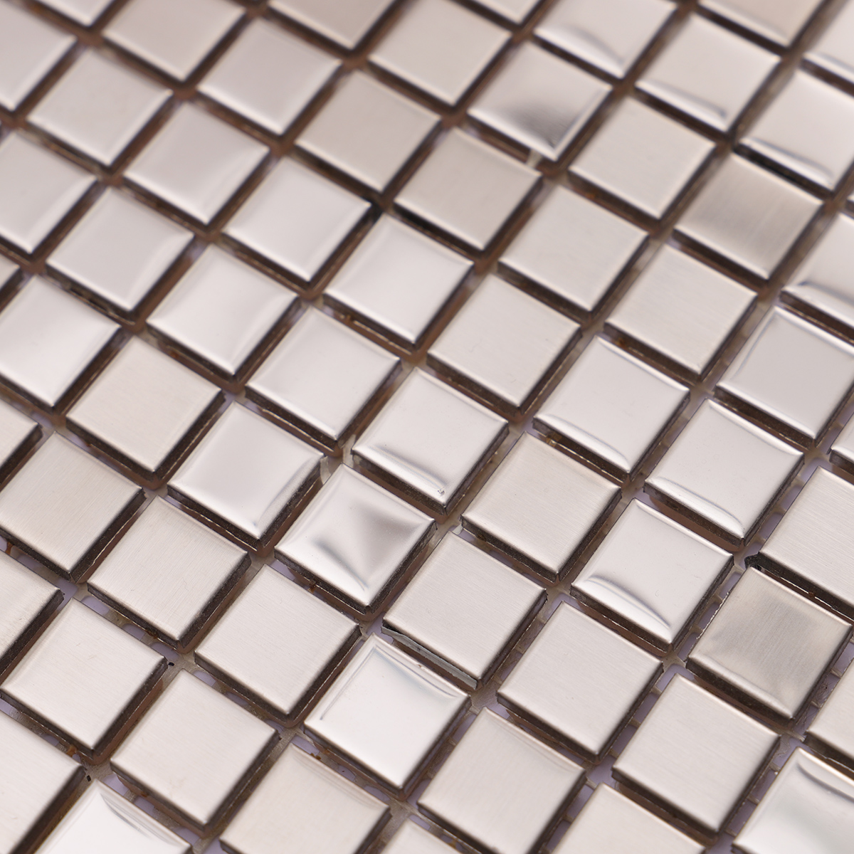 Detailed view showing the modern and industrial-style texture of the tiles.