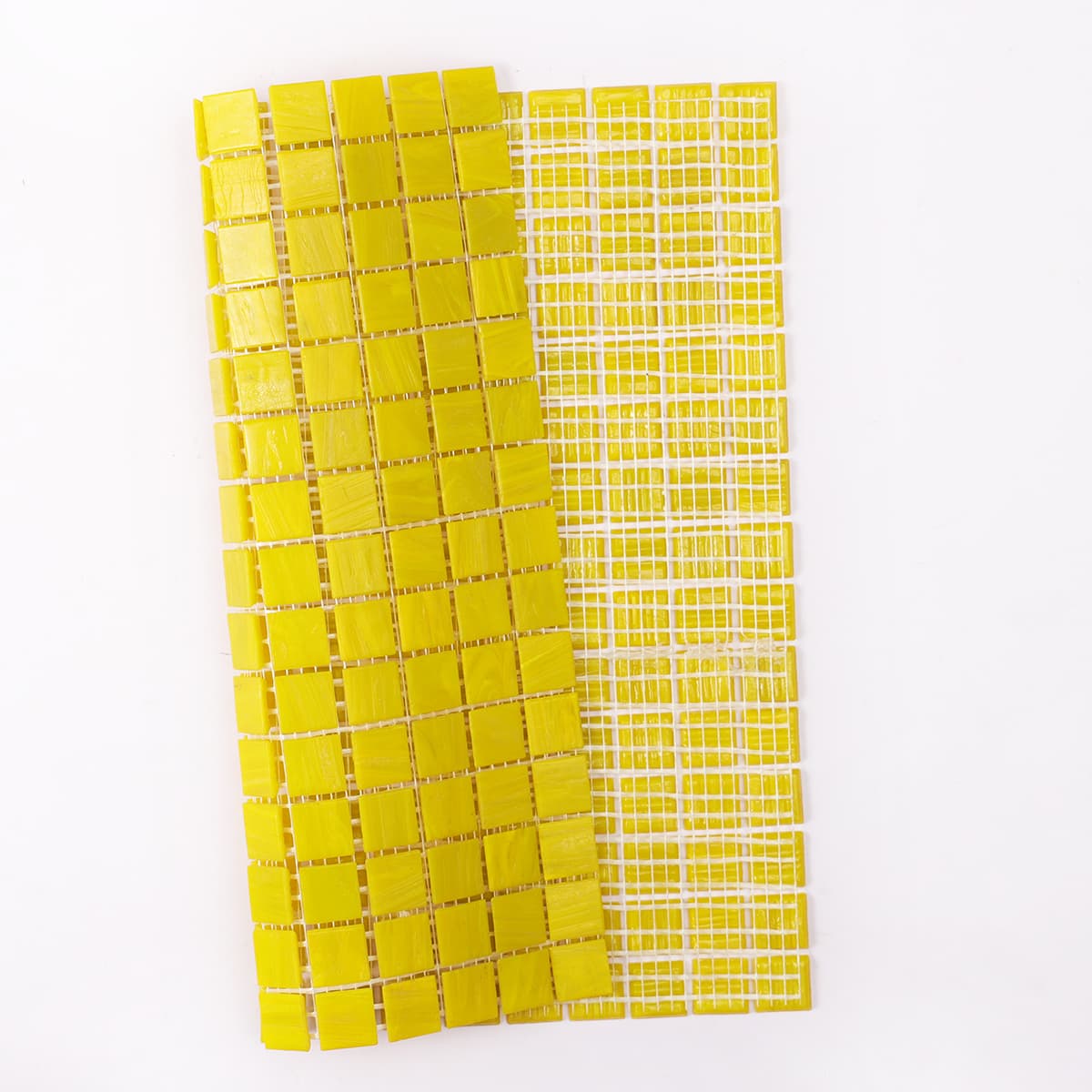 Lemon Yellow Uniform Square Glass Mosaic Bathroom Tiles