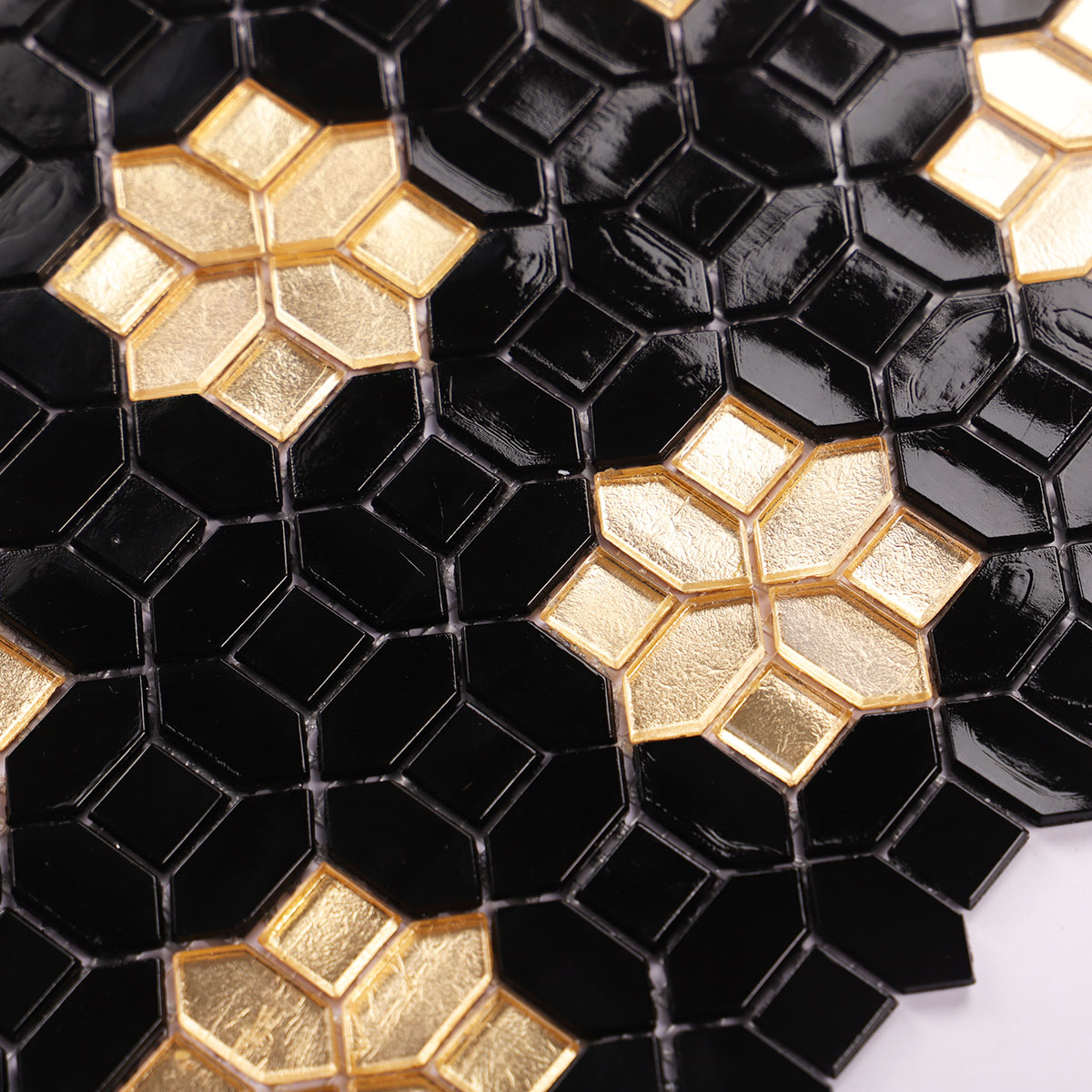 Black and Gold Glass Tiles