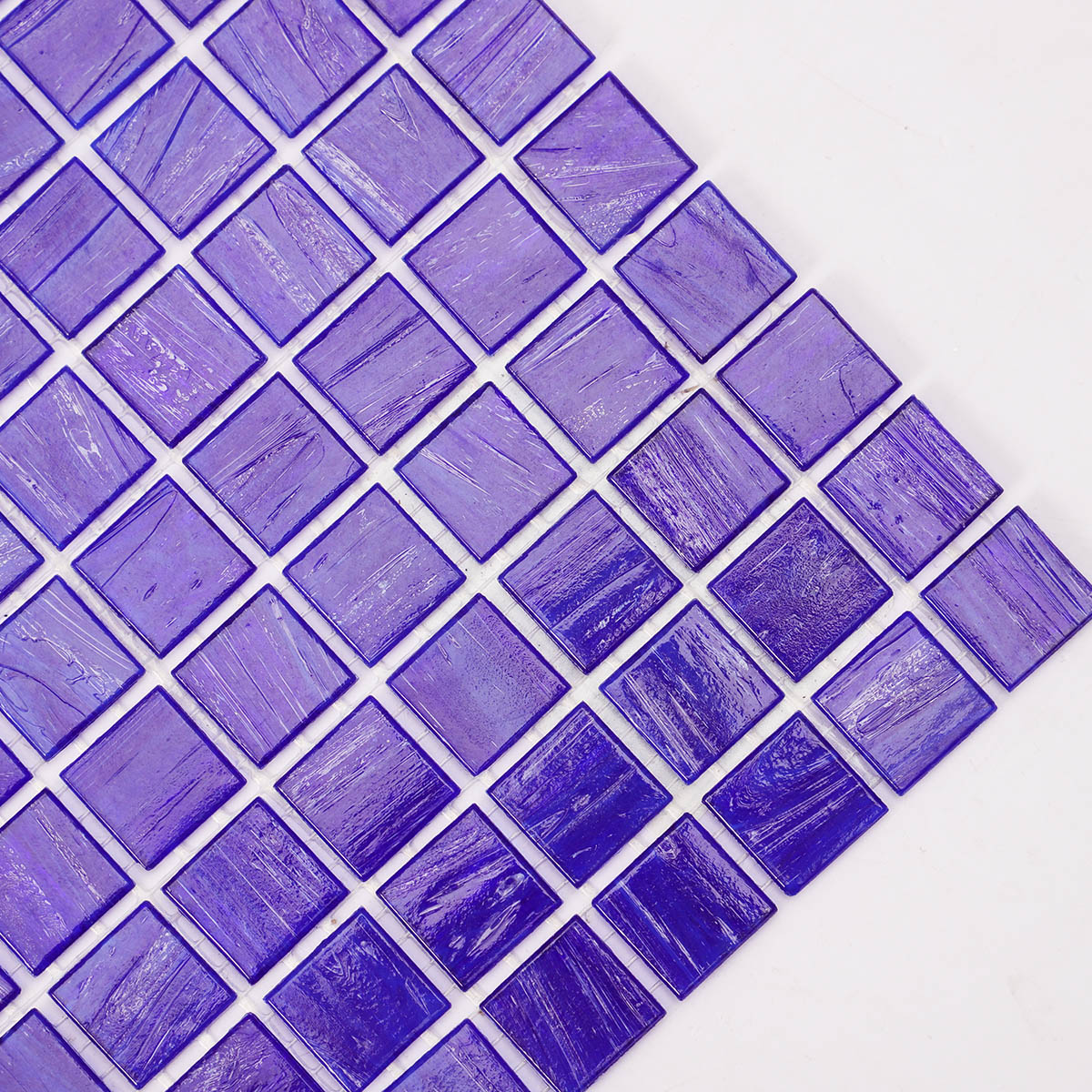 Royal Blue Glass Mosaic Tiles 20 20 mm Detail 