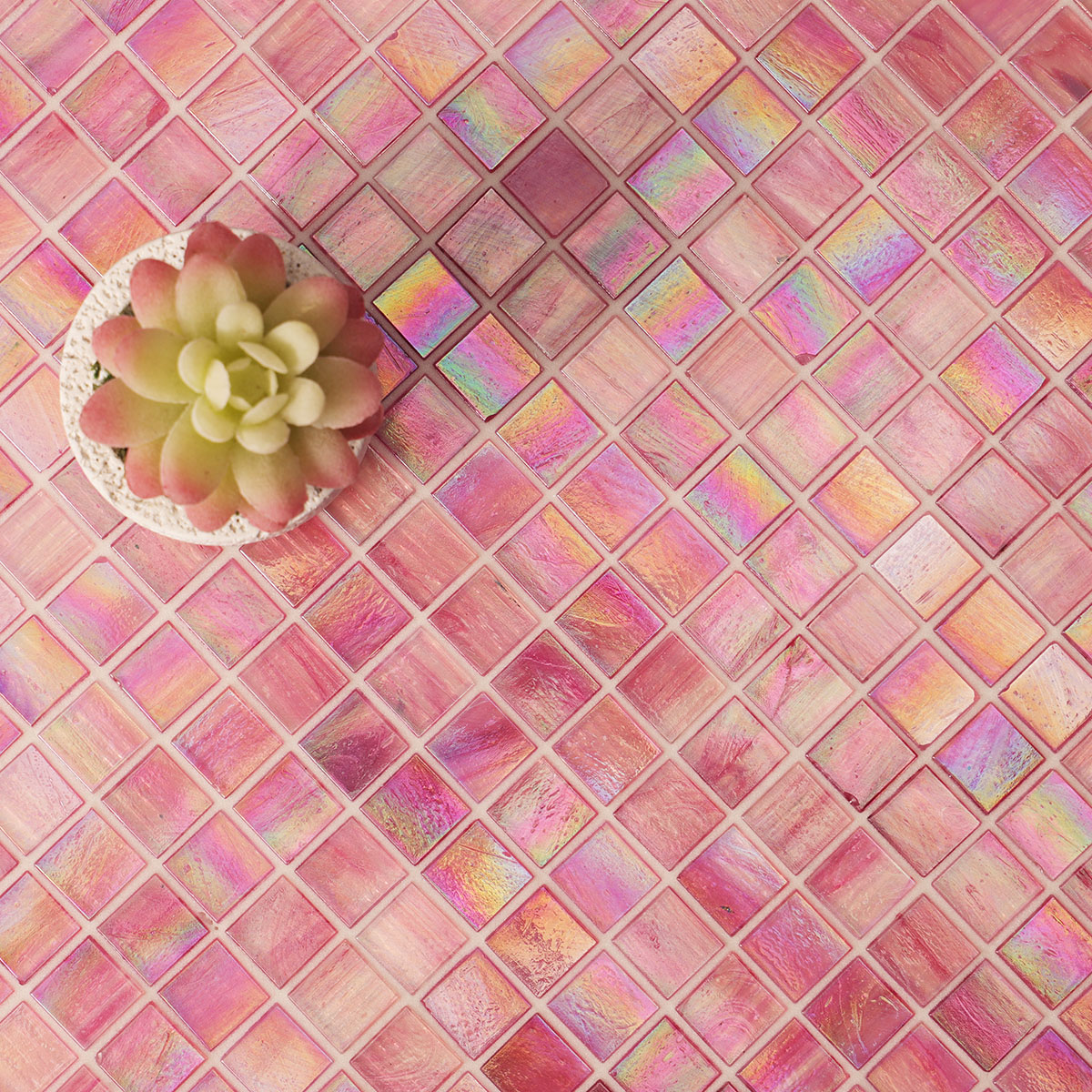 Nacreous pink mosaic tiles for bathroom,wall and floor