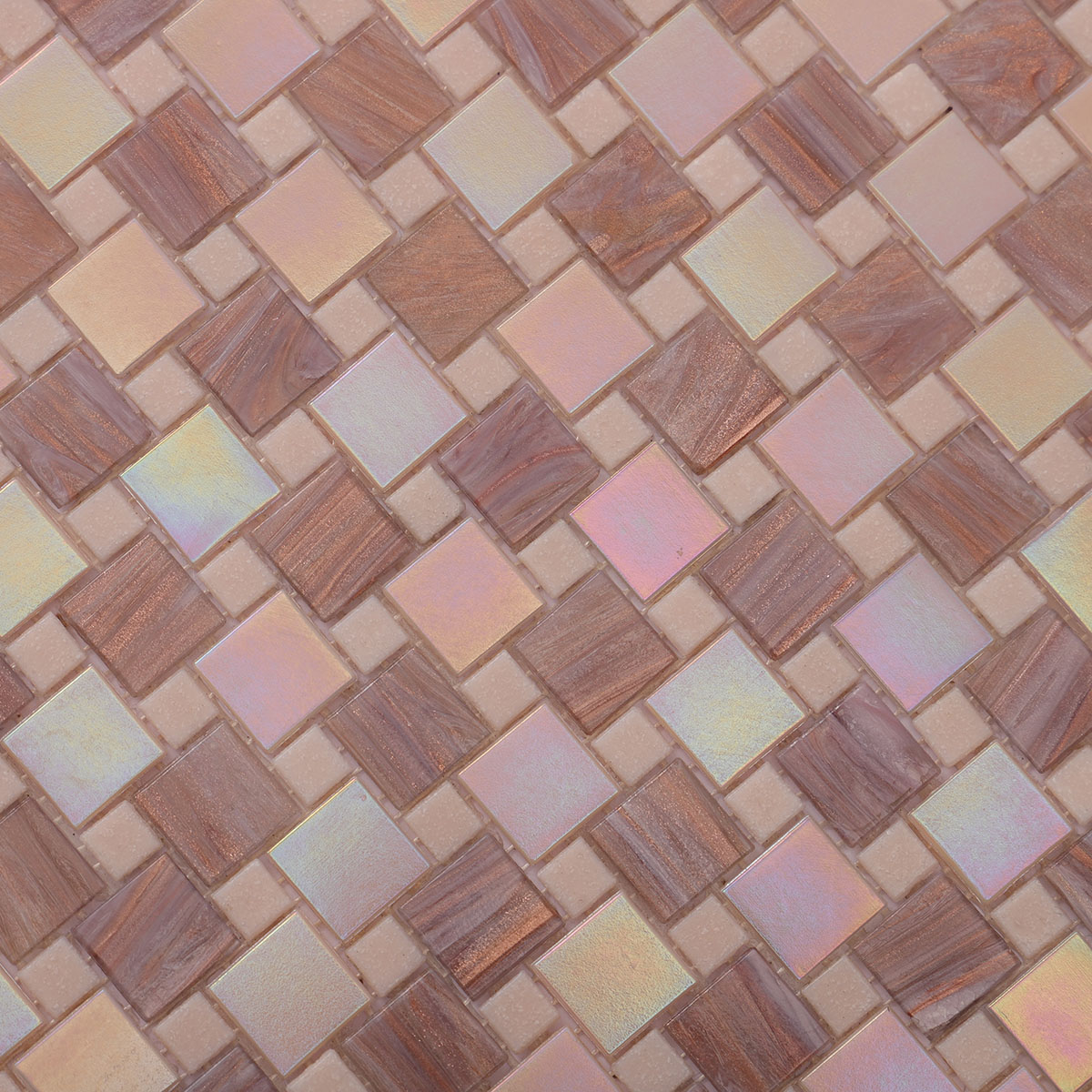 Glossy  Pearl Sheer Pink and Purple Glass Mosaic Tiles