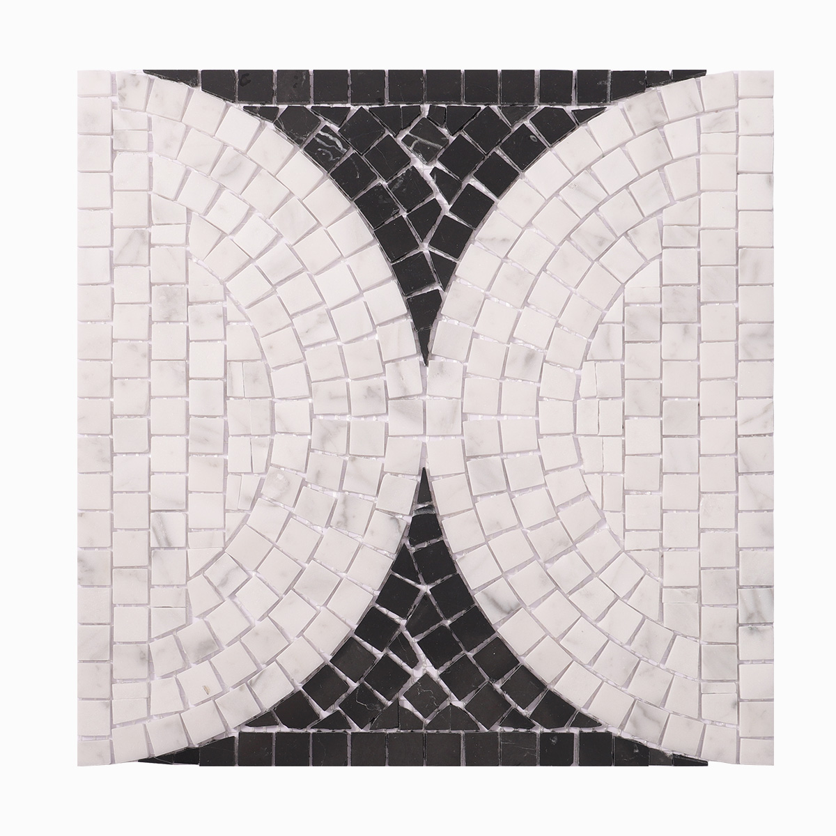 Black and White Handcrafted Marble Mosaic Tiles-SAICINA TILES