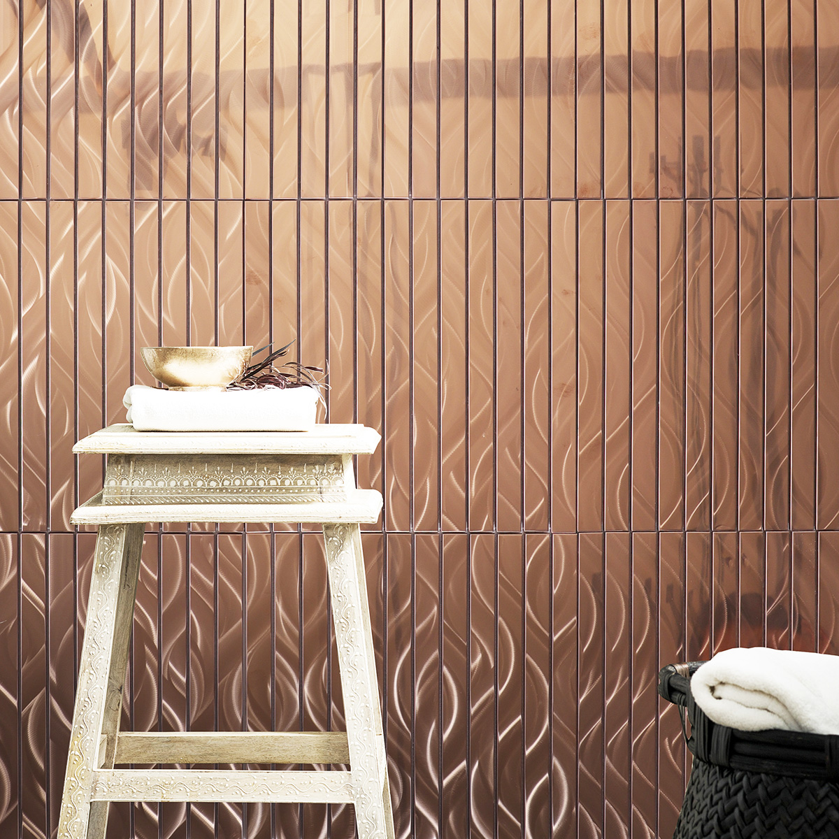 Golden Stainless Steel Strip Brick Mosaic Tiles-SAICINA TILES