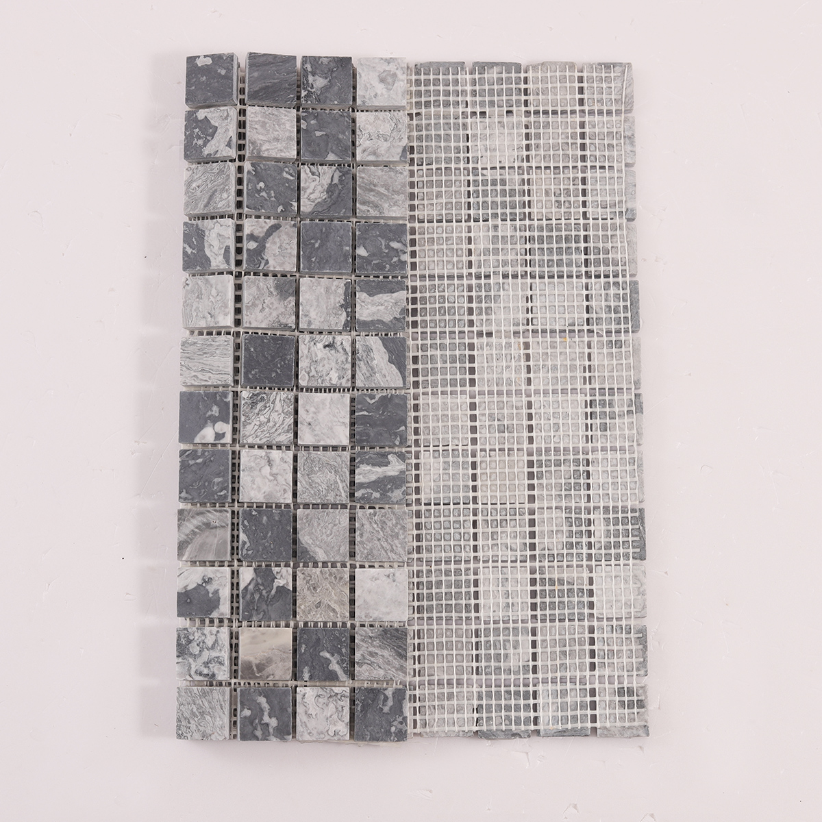 Folded back side of Dark Grey Square Natural Stone Mosaic Wall Tiles