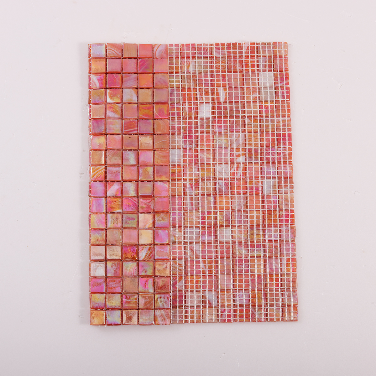 Orange Square Glass Mosaic Kitchen Tiles