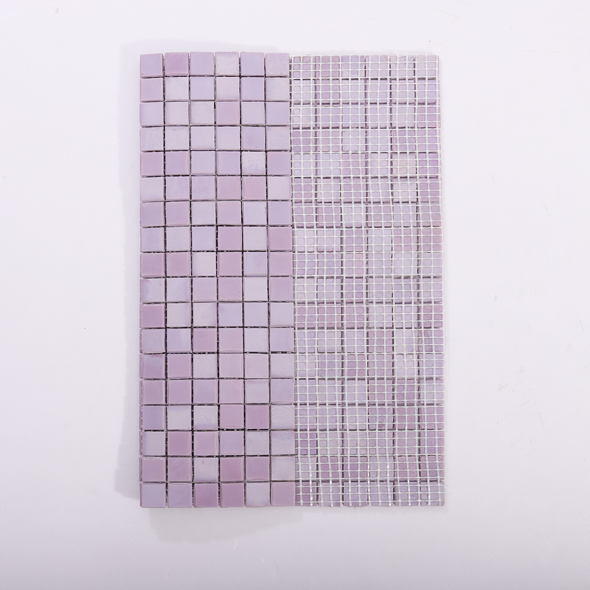 Back View of Purple Glass Mosaic Tile with Mesh Backing
