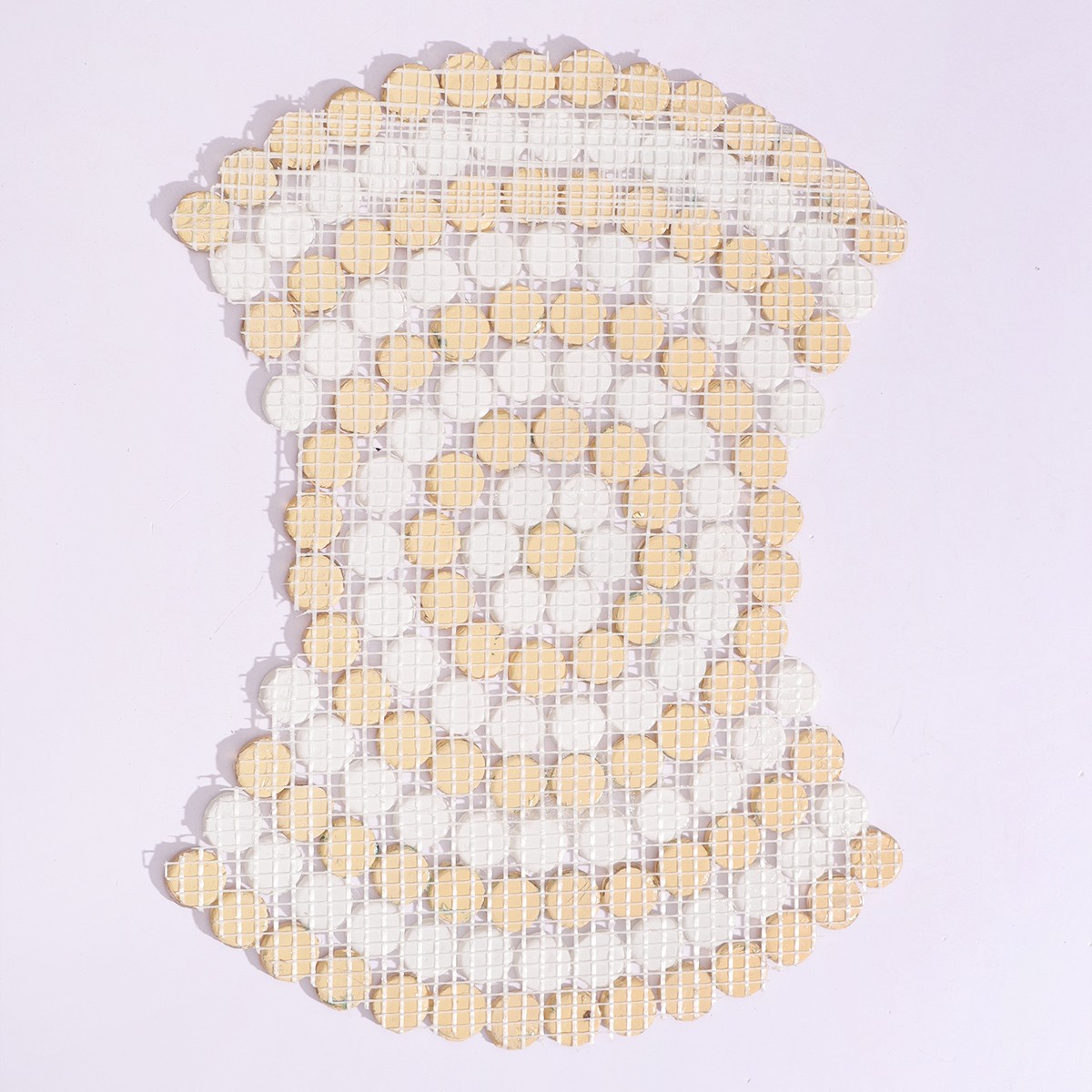 Back view of the mosaic tile with mesh backing