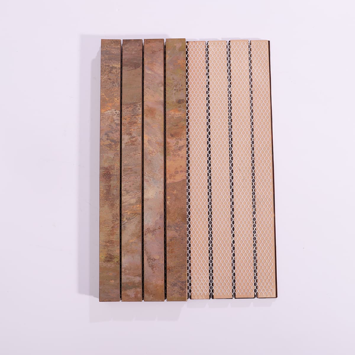 Vintage copper mosaic tile sheet back mesh design