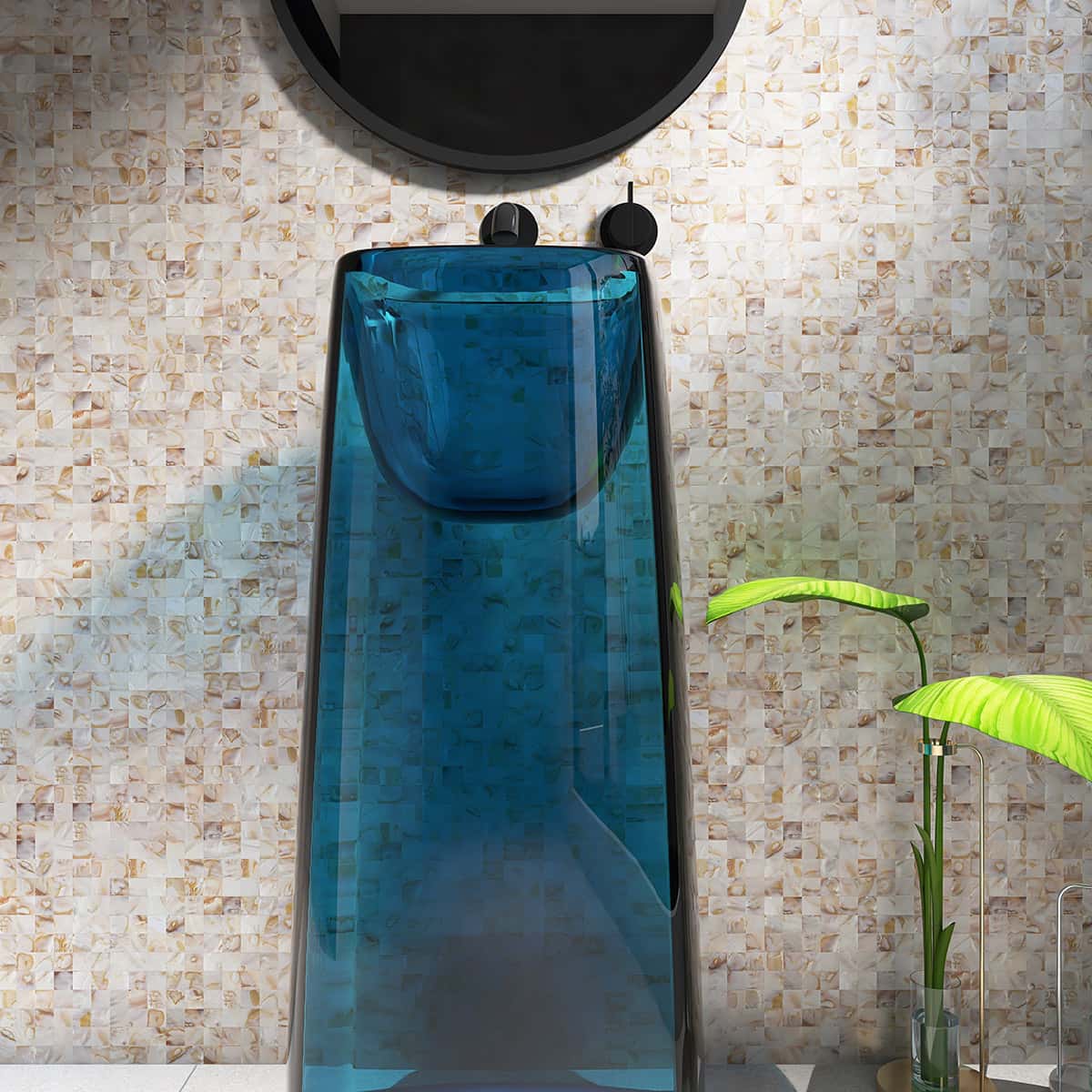 Beige Wart Mother Of Pearl Tight Joints Square Mosaic Tile