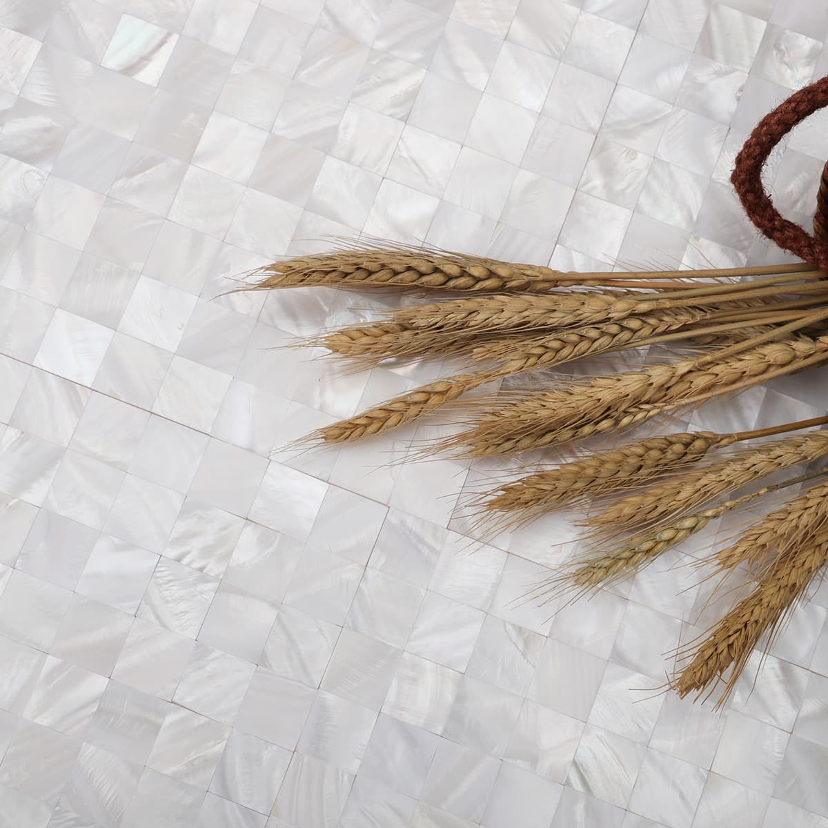 White Mother Of Pearl Tight Joints Mosaic Pearlescent Tile 