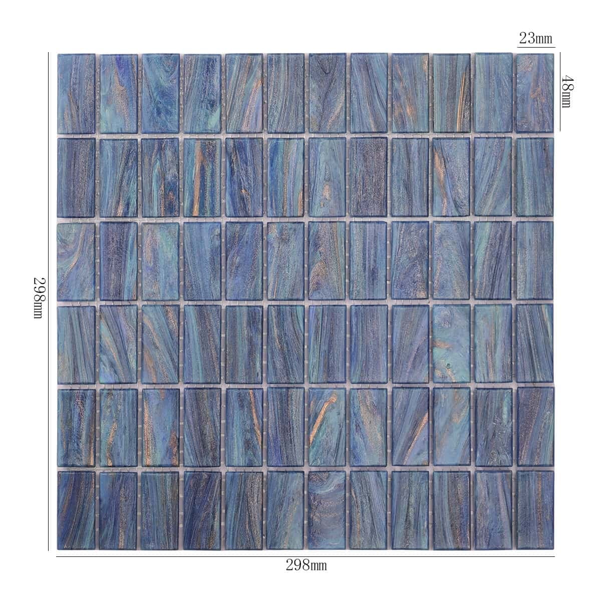 Indigo Rectangle Vitreous Glass Vertical Mosaic Tiles