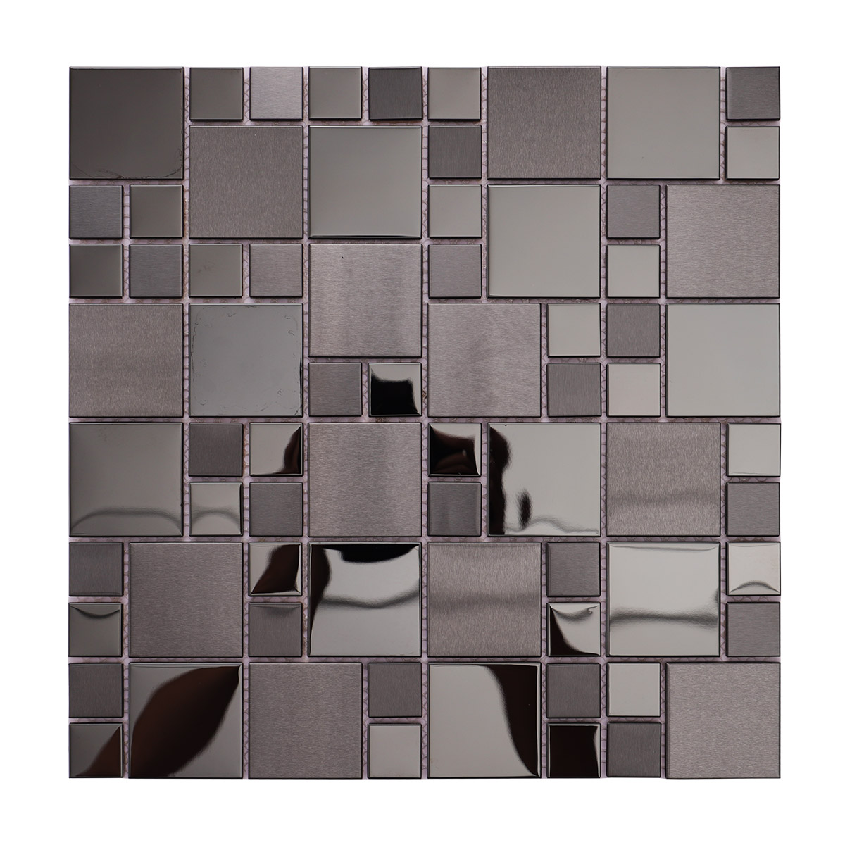 Black Metal Glossy and Metee Modular Mosaic Tiles 