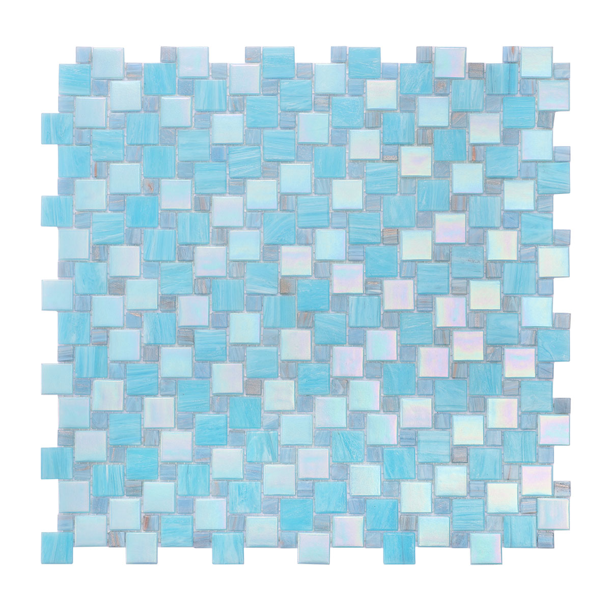Sky Blue Windmill Pattern Glass Mosaic Tiles