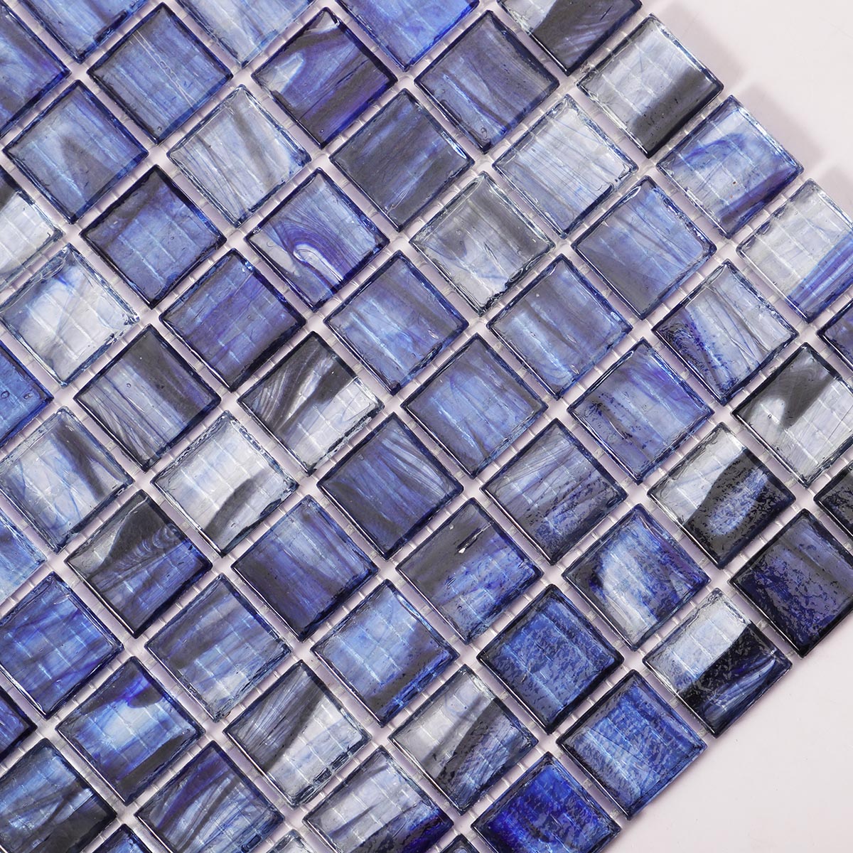 Translucence Navy Fired Erath Glass Mosaic Tiles 23mm*23mm detail 